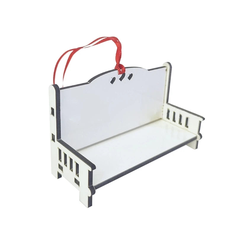 Sublimation Blank Print MDF Memorial Long Bench-Chair Decoration Pendant Trinket-Ornament For Halloween Christmas Tree