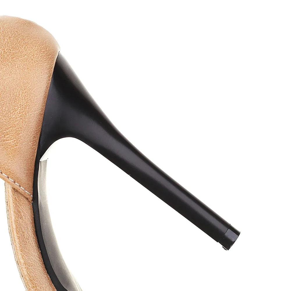 Summer New Casual Black Blue Women Sandals Sexy High Gladiator Heel Lady Party Shoes Plus Small Big Size 32 43 45 48