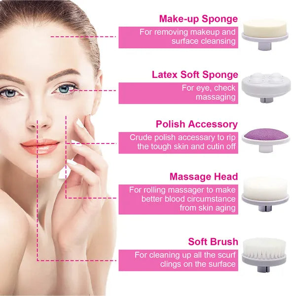 Waterproof Facial Cleansing Brush Face Spin Cleaning Brush Scrubber