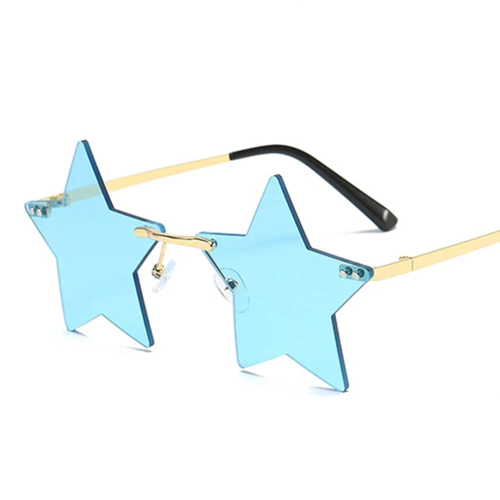 Star Shape Sun Glasses Funny Pentagram Eyewear Eyeglasses Christmas Decoration Party Glasses Rimless Sunglasses