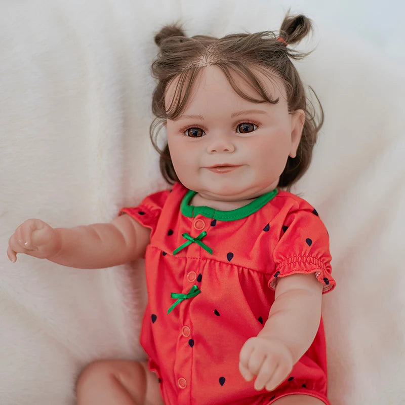 50cm Lifelike Reborn Dolls Realistic Soft Body Baby Doll With Clothes 3d skin Bebe Children Toys Kids Christmas Toy Gift