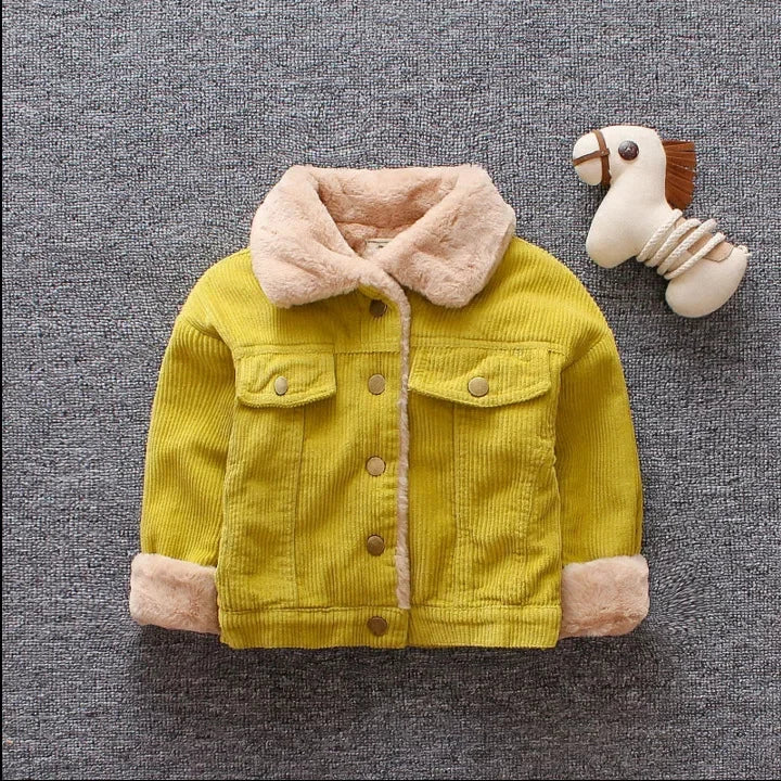New Boys' Coat with Velvet and Thickened Children's Coat for Autumn and Winter, New Baby Winter Clothes,