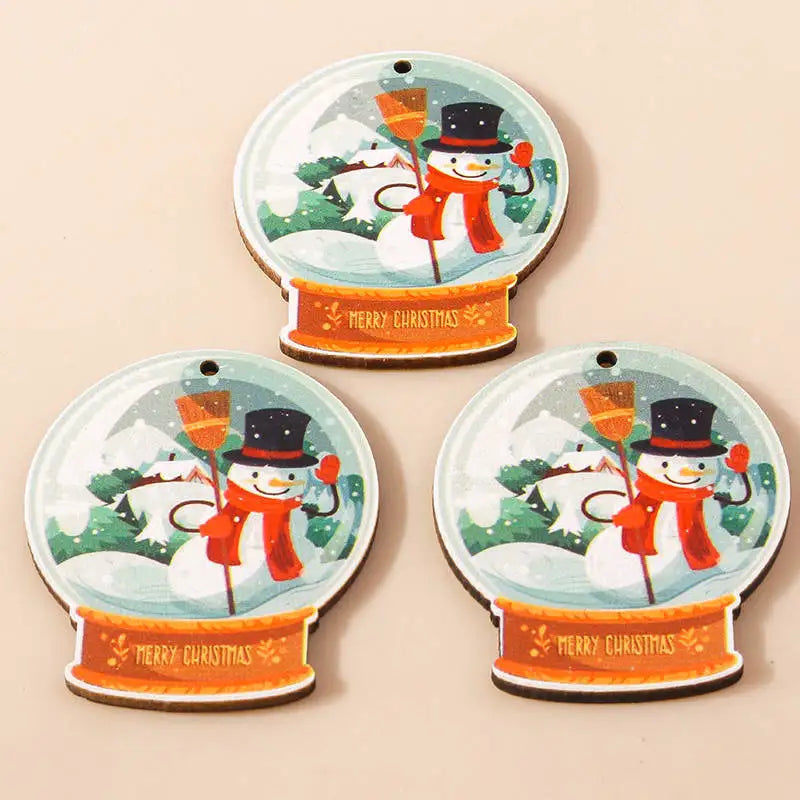 Leslie 10pcs Fashion Christmas Charms Cute Christmas Tree Deer Bell Snowman Pendant for Earring Necklace Making Accessories