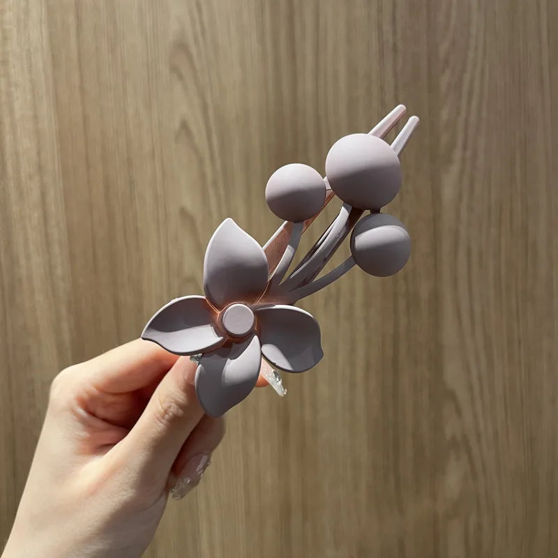 2024NEW Girl Fashion Sweet Hairpin Flower Hair Clip Cute Graceful Scrub  Duckbill Clip New Children Hair Accessories