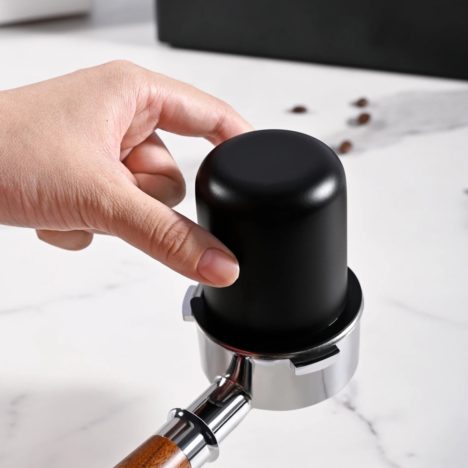 58mm Coffee Dosing Cup with Cleaning Brush Sniffing Mug for Espresso Machine Wear Resistant Stainless Steel Coffee Dosing Cup