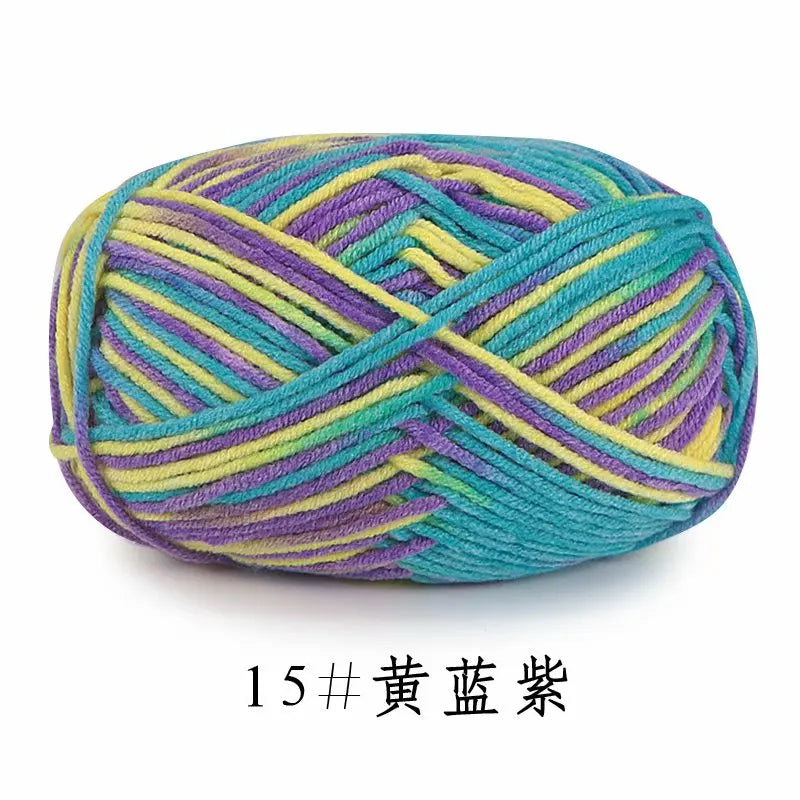 5Strands 2.5mm Colorful Soft Cotton Baby Knitting Wool Yarn Crochet Craft  Crochet Fancy Yarn Hand Knitting Sweater Baby Clothes