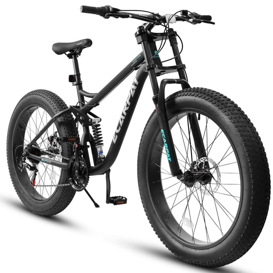 Ruffryde Ecarpat™ 26" Full Suspension MTB (21-Speed, Dual Disc, Black)