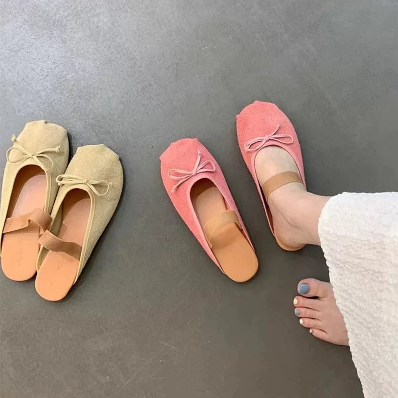 SUOJIALUN 2025 Autumn Women New Brand Slipper Fashion Round Toe Slip On Ladies Elegant Mules Shoes Soft Flat Heel Dress Slides S