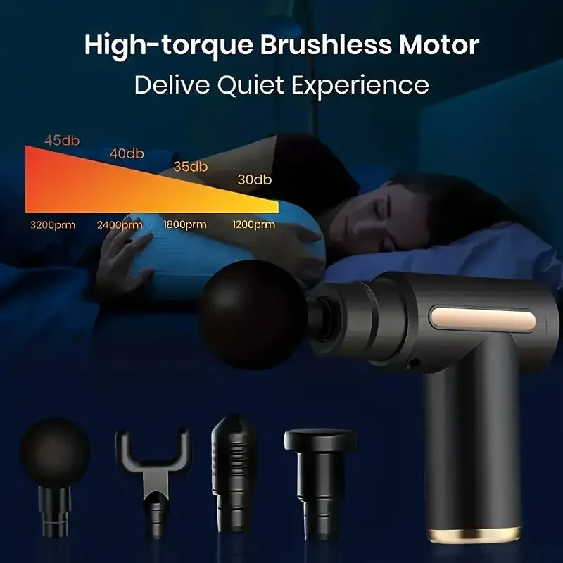USB Mini Massage Gun Neck Grab Fascia Gun Fascial Machine Body Muscle Relaxation LCD Vibration Gun Massage Fitness Equipment