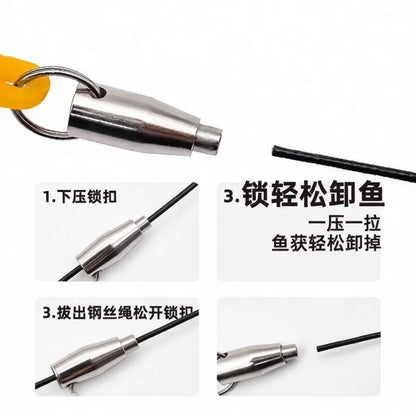 Portable Stainless Steel Live Fish Lock Buckle Fishing Stringer Gear Snap Hook For Outdoor Freshwater Sea Tackle