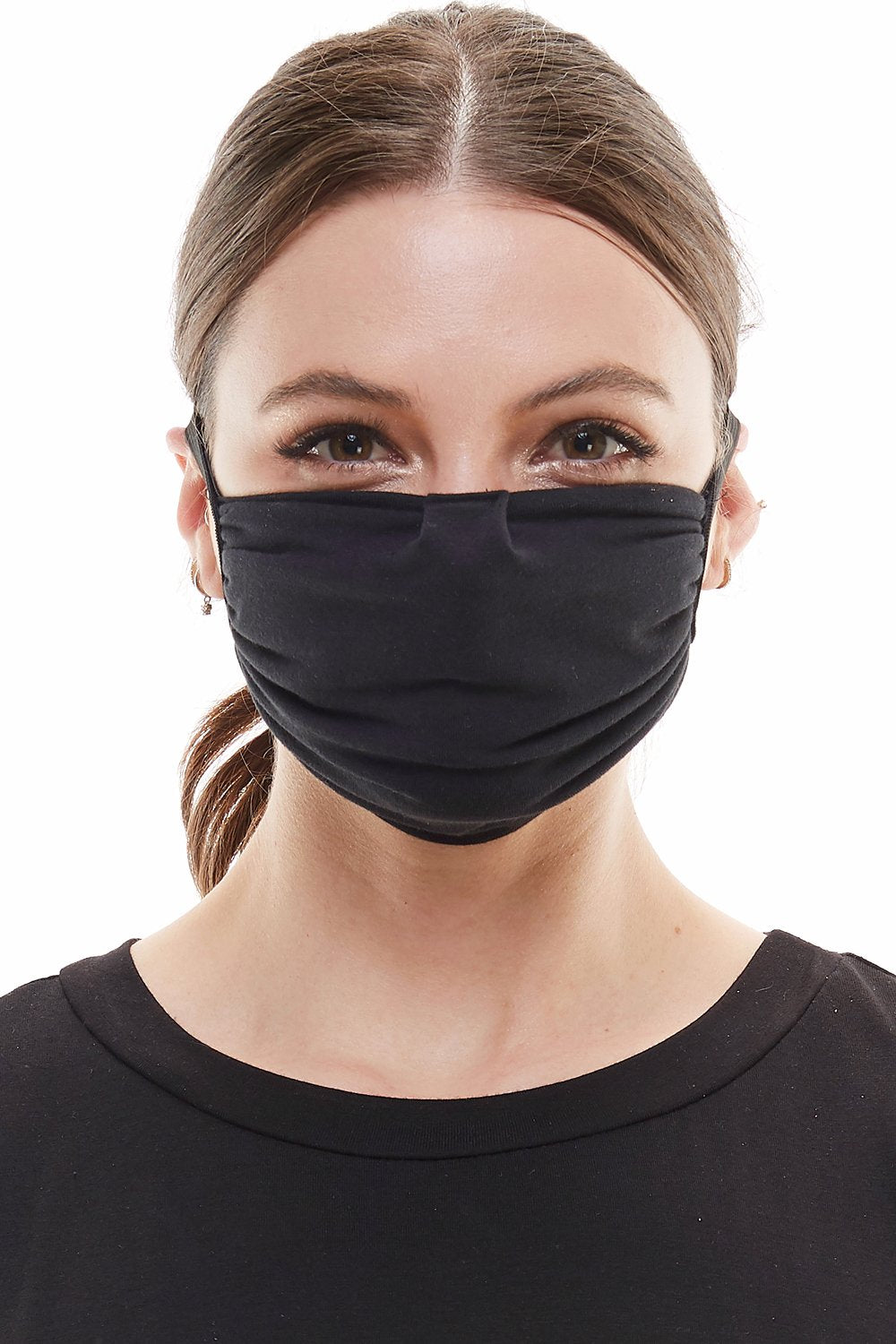Fabric stretchable elastic head loops washable reusable face cover