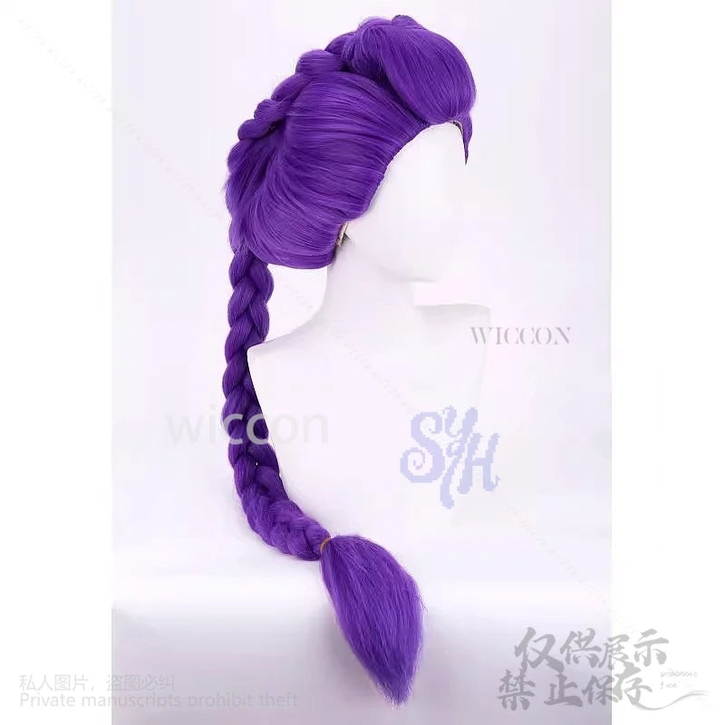Movie Anime Kpop Demon Huntrix Rumi Cosplay Purple Heat Resistant Synthetic Idol Girls Groups Wig Fashion Y2K Cos Hair Halloween