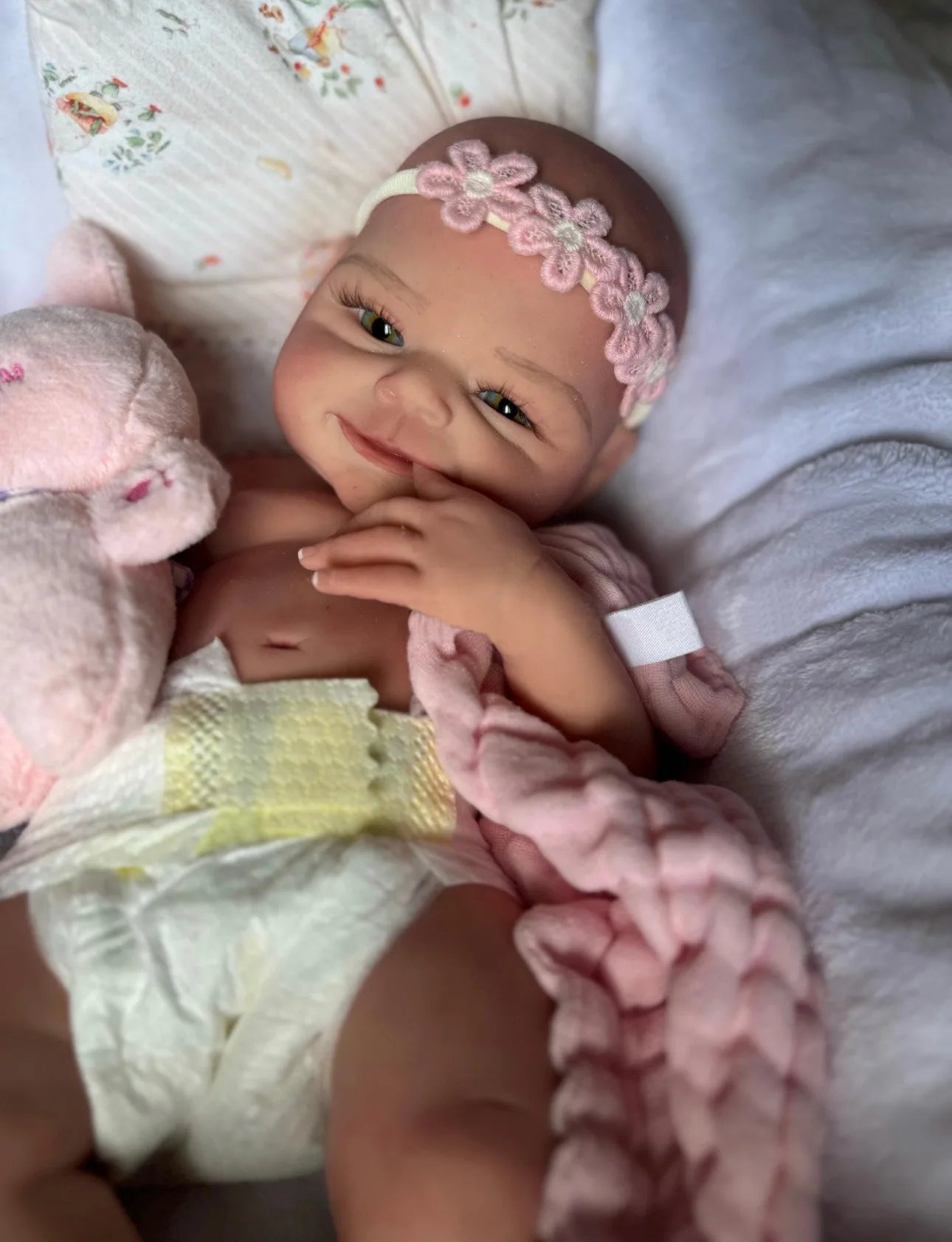 1 PC 18 Inch Silicone Bebe Reborn Doll Handmade Lifelike Newborn Baby Girl For Children Birthday Gifts（Clothes Send Random）