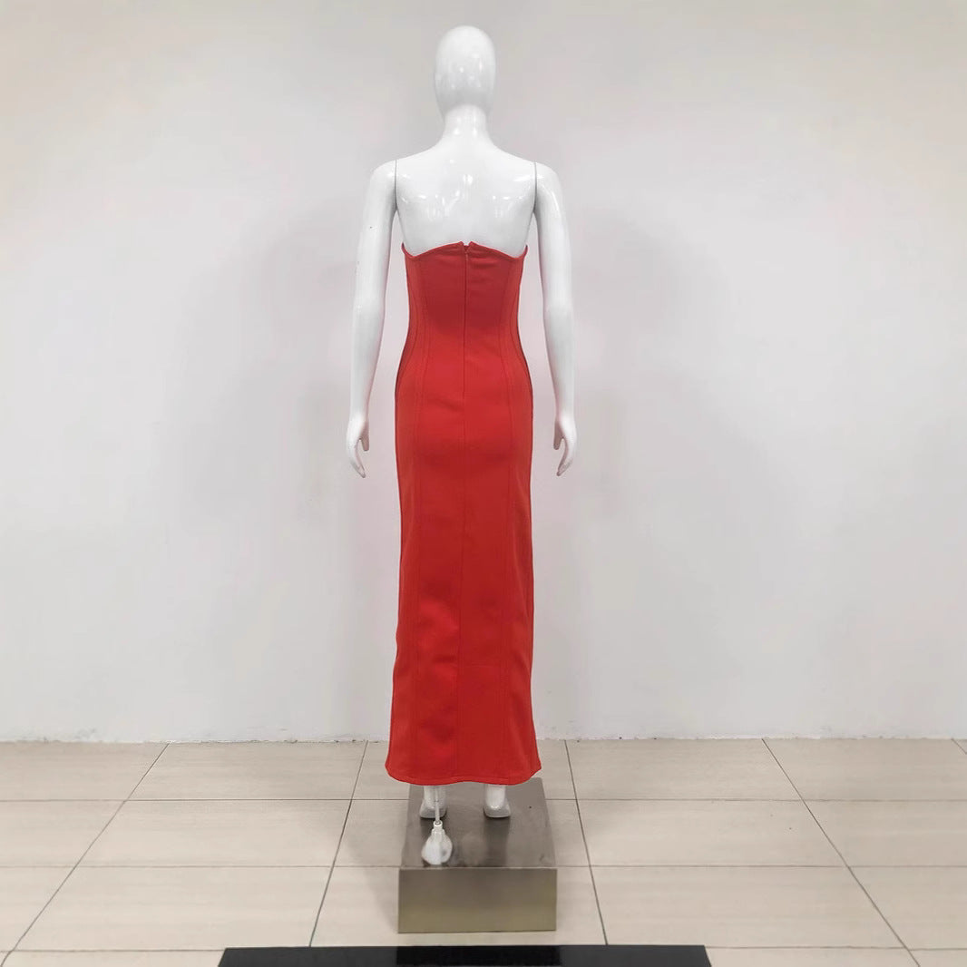 European Elegant Strapless :Sexy Long Dress