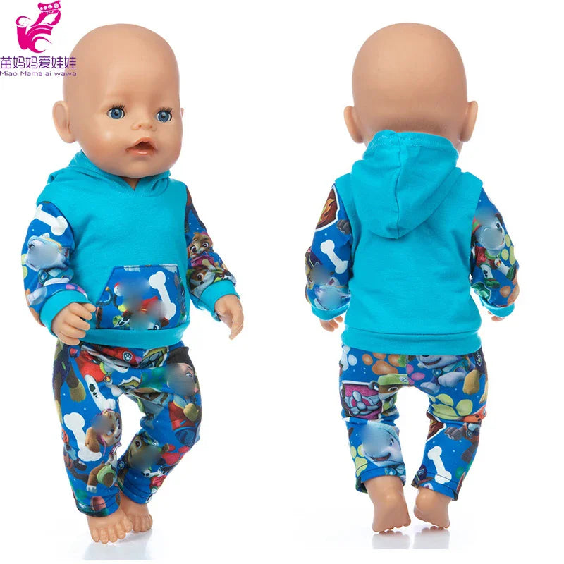 Baby New Born Doll Clothes Coat Hooded Sweater for 17 Inch Doll Jacket Toys Doll Wears