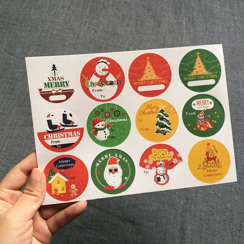 10sheets/lot  Christmas theme kawaii paper adhesive seal sticker gifts sealing sticky decorative  label Gift Sealing Sticker