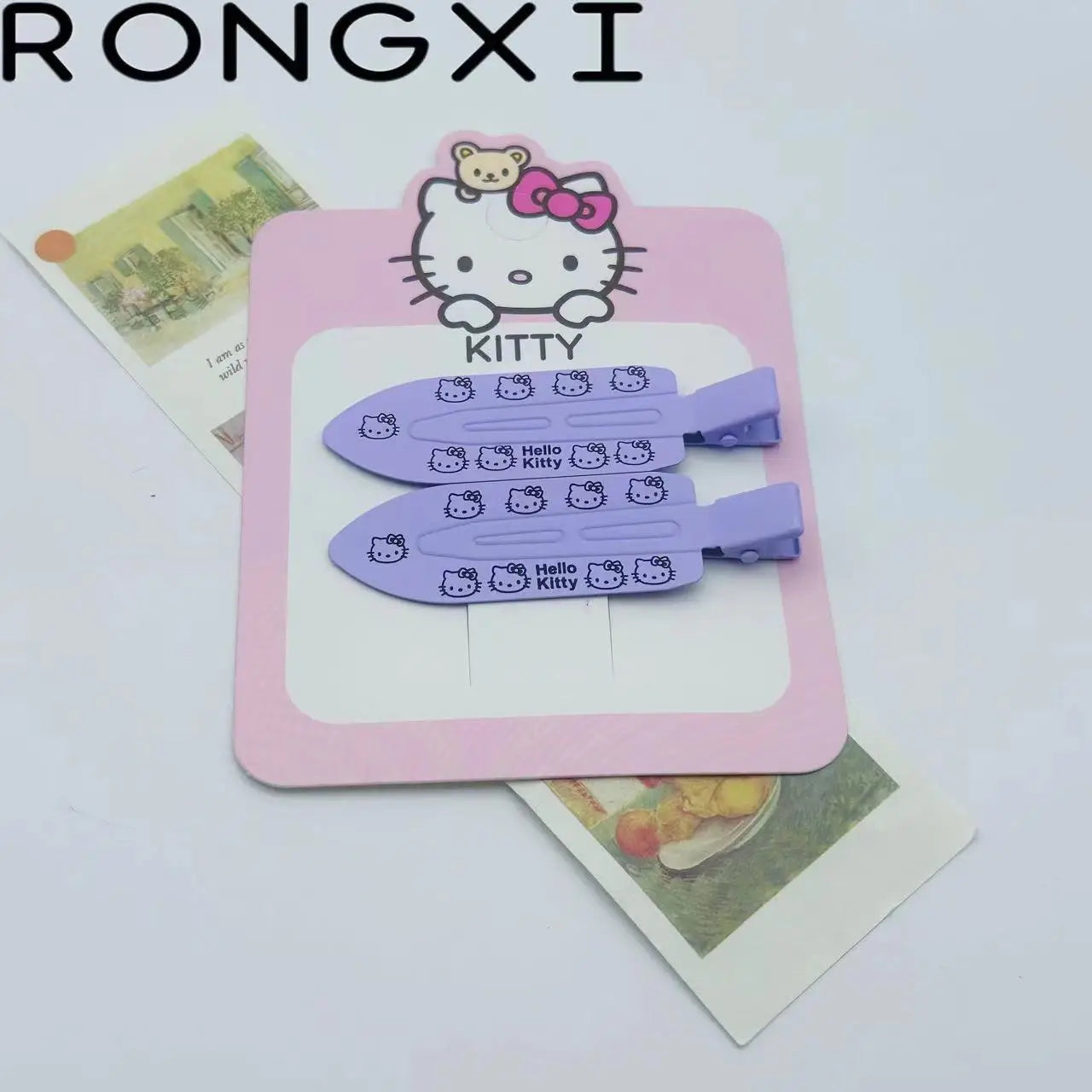 2pcs Hello Kitty Seamless Hairpin Cute Cartoon Sanrio BB Hair Clip Accessories Girl Headwear Bangs Clip Sweet HairClips Gifts