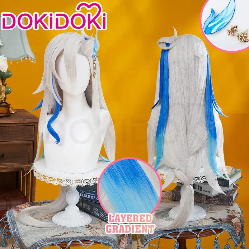 A2025 New IN STOCK Neuvillette Game Genshin Impact DokiDoki Hair Cosplay Fontaine Free Lace Wig Cap Men ★ HAxiba.