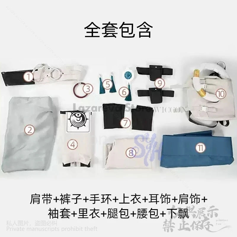 Zanka Cosplay GACHIAKUTA Anime Costume Grey Punk Uniform Y2K Chinese Styles Coat Dress Wigs Jirai Kei Earring Halloween Party