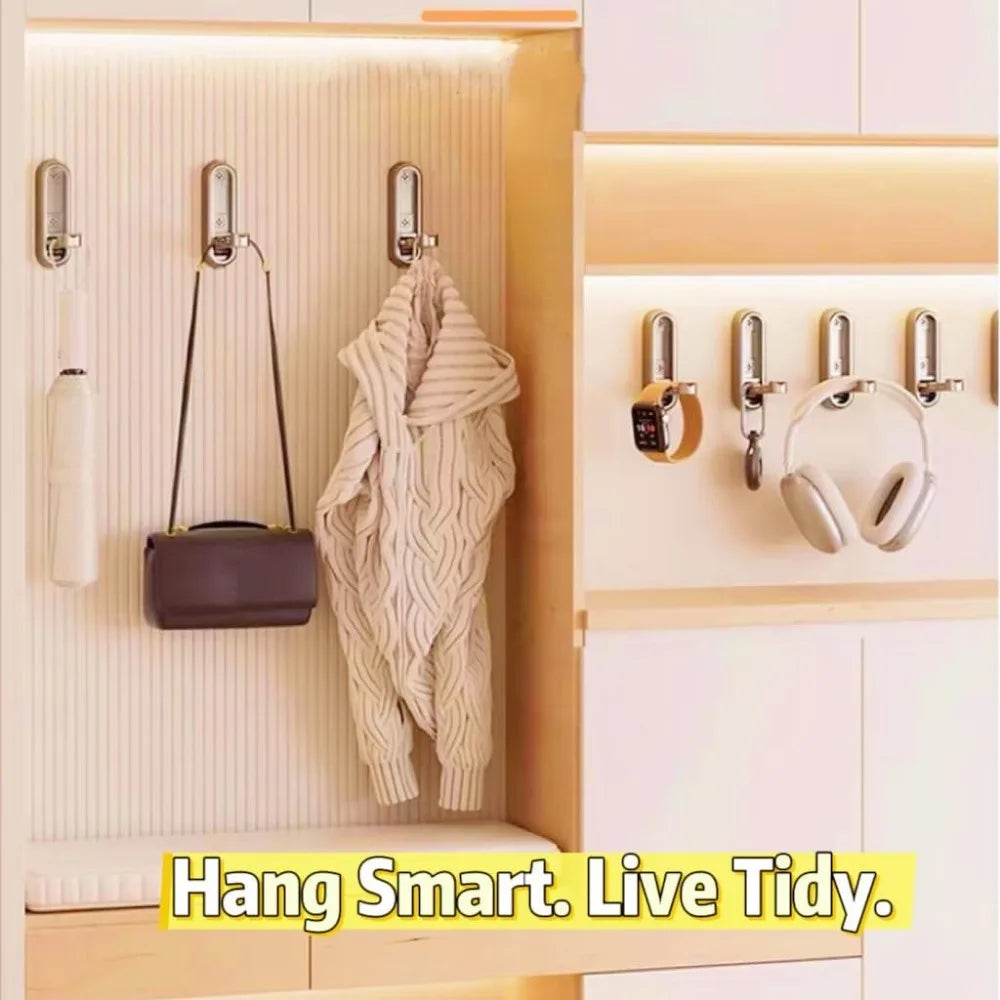 4 pack gold folding wall hooks - heavy duty 40lbs foldable coat hooks for bathroom, closet & entryway | decorative zinc alloy to