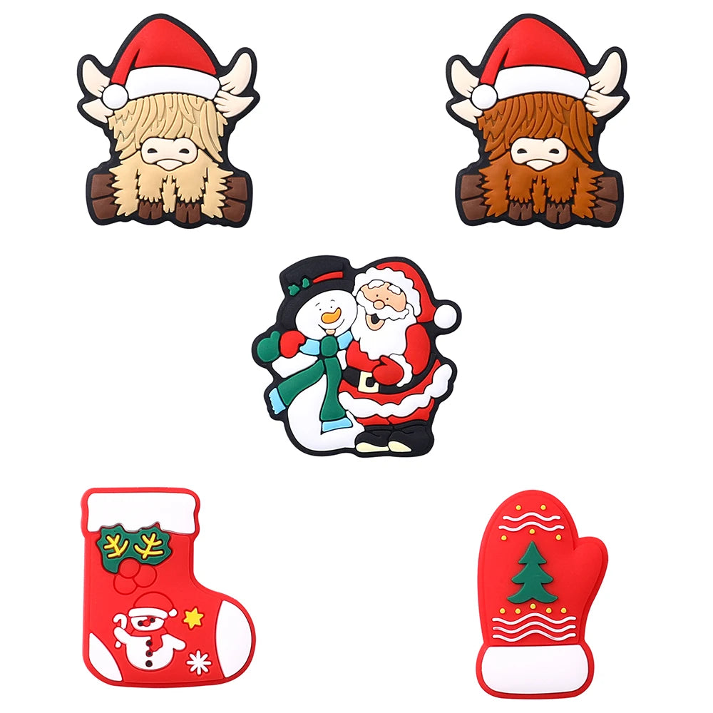 5/10Pcs Silicone Beads Christmas Day Theme Focal Beads for Jewelry Making DIY Beaded Pen Keychain Jewelry Accessories Gift