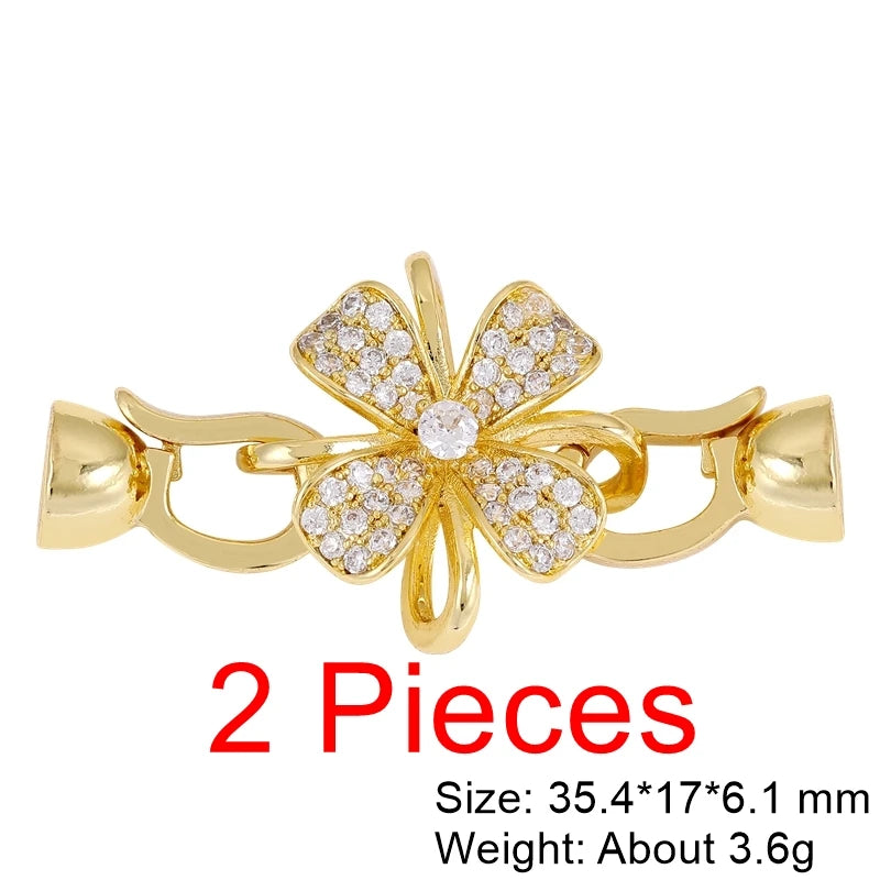 Juya 18K Gold Plated Baroque Pearls Connector Fastener Clasps DIY Jewelry Making Accessories Women Beads Lock Closure Supplies