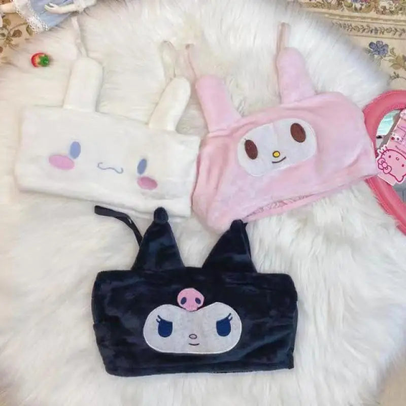 Sanrio Cinnamoroll New Style Velvet Straps Pyjamas Sexy Lingerie Suit Girl Student Fashion Comfortable Navy Japanese Cute Sweet