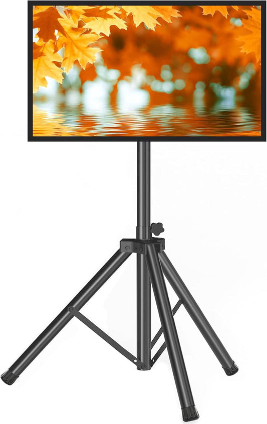 Tripod TV Stand For 23-75 Inch TVs Tilt 15 Degrees