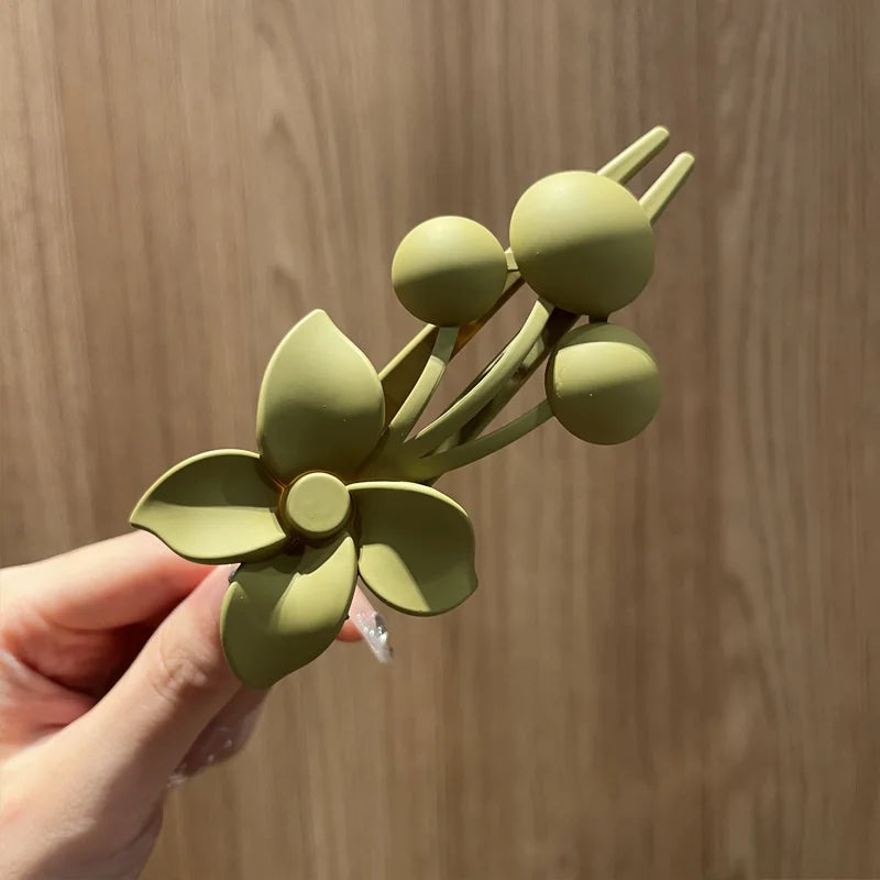 2024NEW Girl Fashion Sweet Hairpin Flower Hair Clip Cute Graceful Scrub  Duckbill Clip New Children Hair Accessories