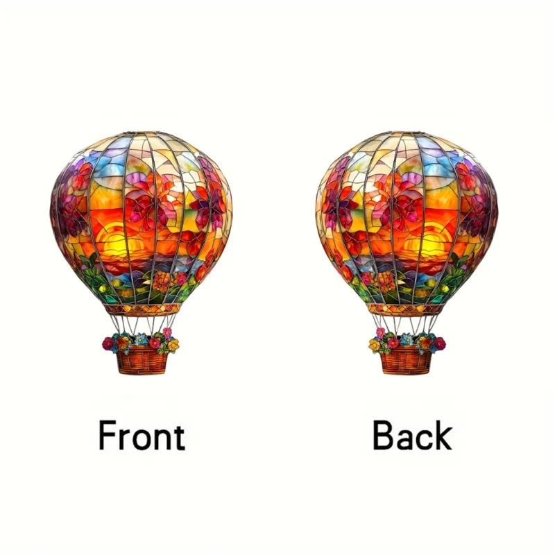4X7B Hot Air Balloon Window Sun Catcher Wall Hanging Colored Decors Acrylic Art for Indoor Outdoor Garden Decorations