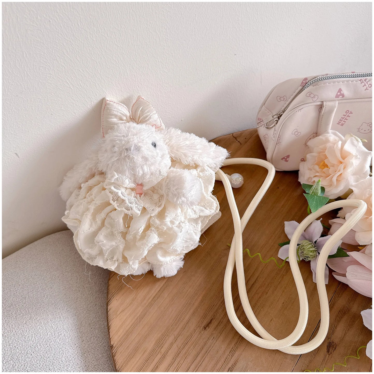 Hanging Ear Rabbit Doll Keychain Cartoon Plush Doll Bag Pendant Cute Animal Doll Accessories For Girl Women Christmas Gifts