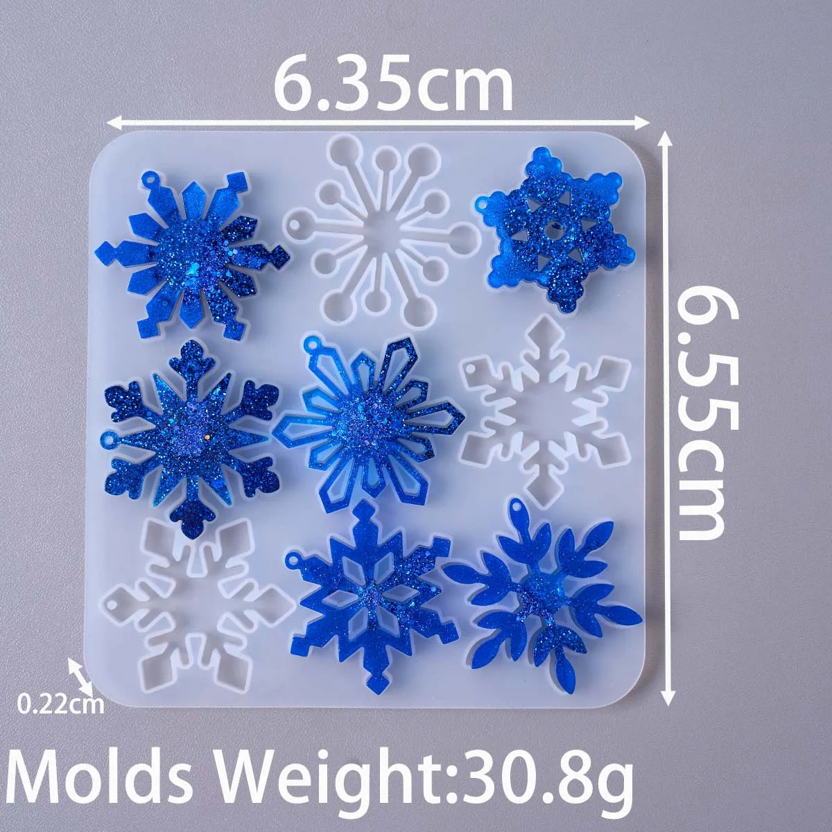 Snowflake UV Resin Silicone Mold DIY Christmas Ornaments Craft Making Epoxy Earring Pendant Keychain Jewelry Casting Molds