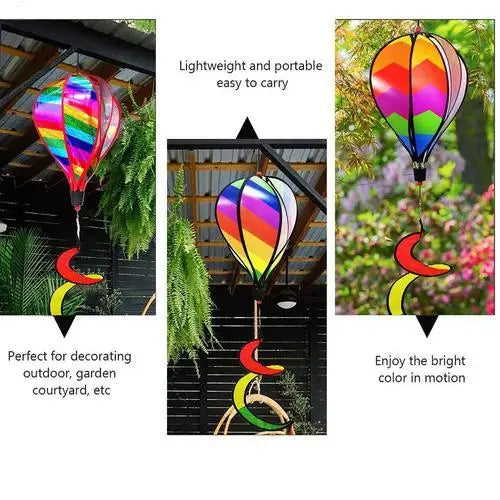 Hot Air Balloon Wind Spinners 3X Air Balloon Wind Spinner Windsock Ornament Outdoor Decoration For Yard Garden Patio Fences