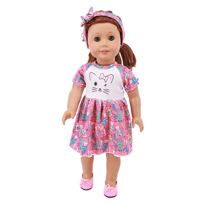 43Cm Baby Doll Clothes Accessories Pink Series Pajama Swimsuit for 18inch Girl American & 43 cCm Baby Reborn Doll,Our Generation