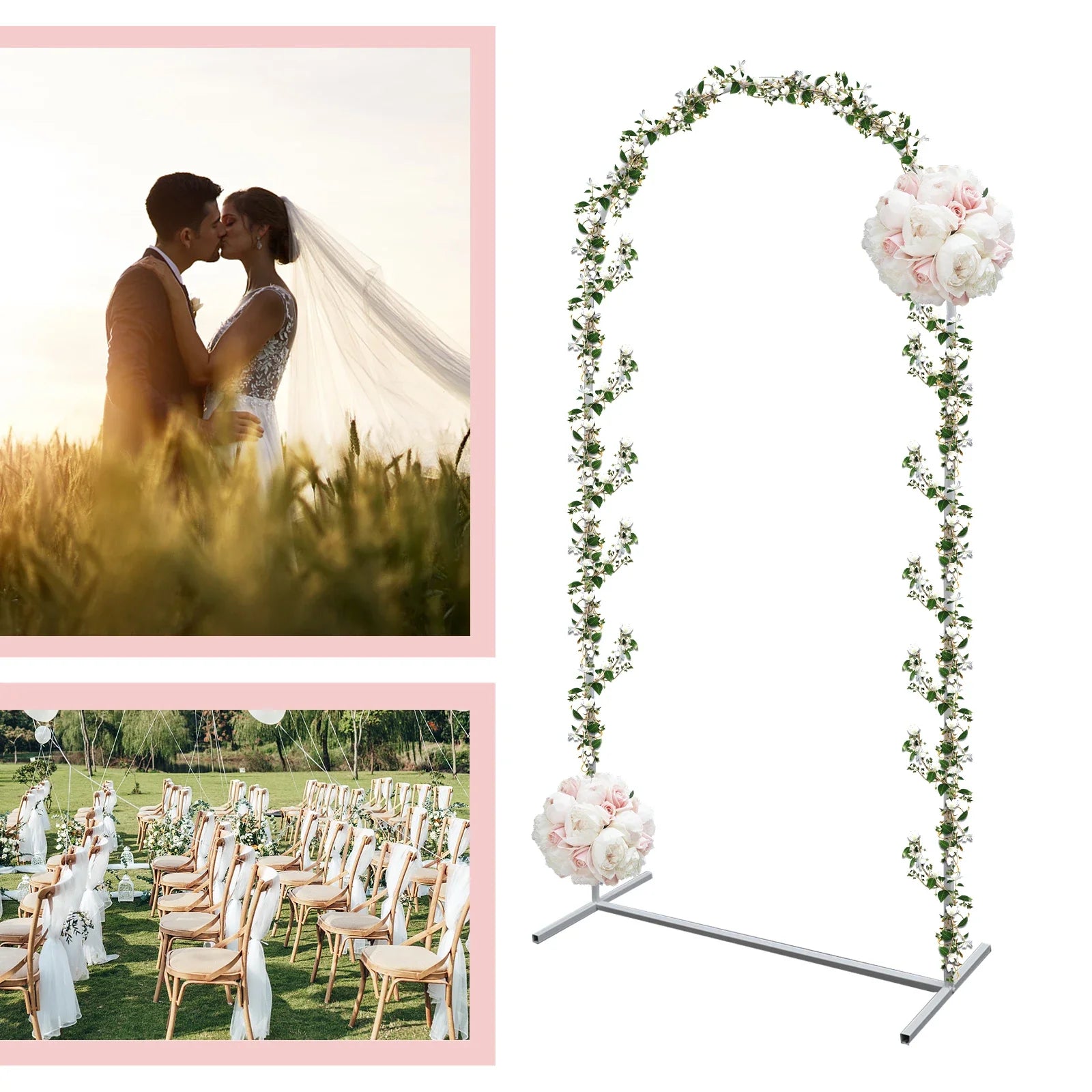 Wedding Arch Metal Backdrop Stand Balloon Flower Stand For Wedding, Birthday Party, Garden Decoration