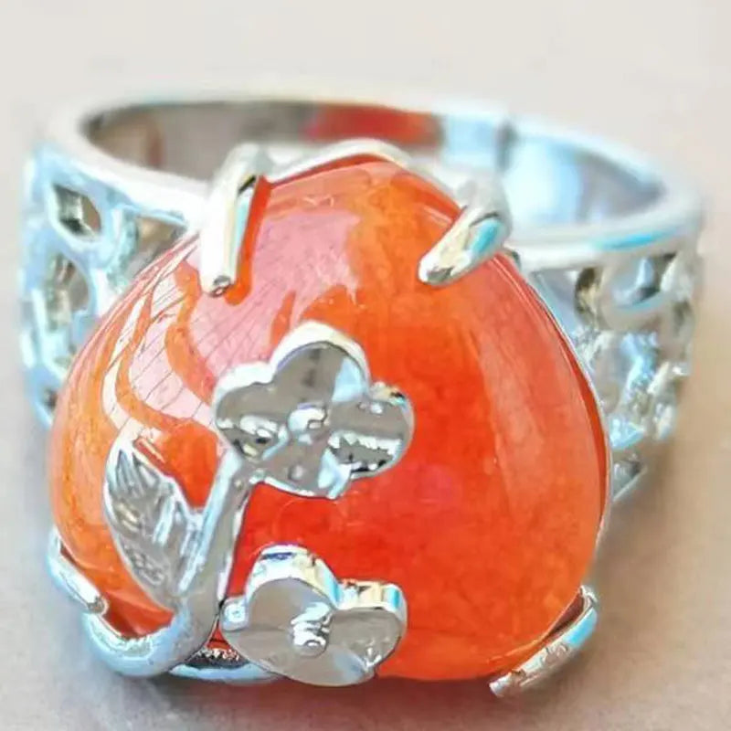Opal Heart Women Men Ring 7~12" (us) adjust PWB1213
