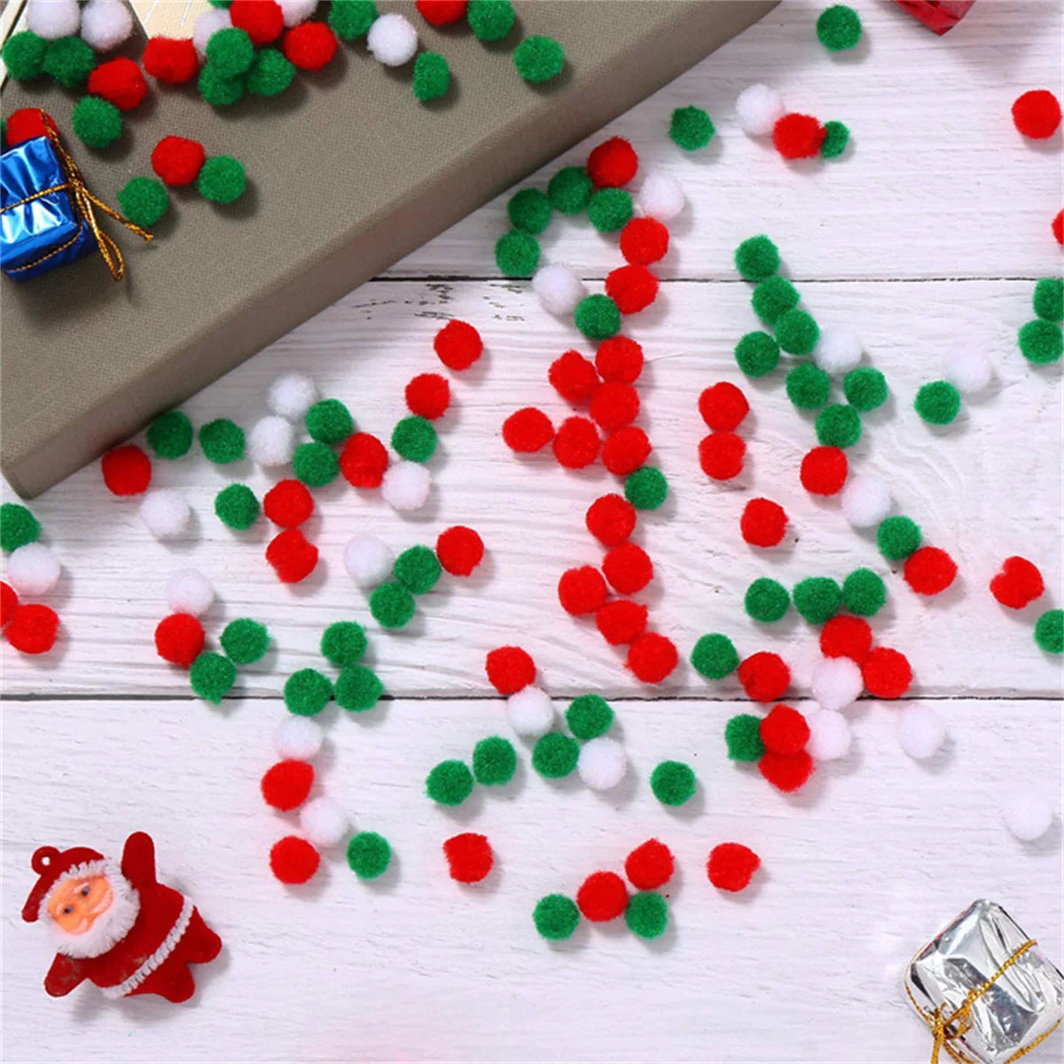 2000pcs 1cm Christmas Color Pom Poms Craft Pom Pom Balls Pompoms For Art And Crafts Making Decoration