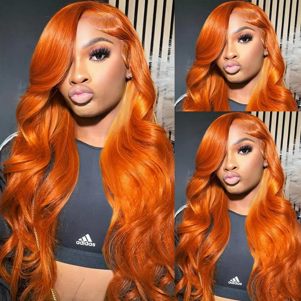 200Density 350 Ginger Orange 30inch Lace Front Wig Human Hair Wigs 13x4 HD Lace Frontal Curly Wig For Black Woman Lace Front Wig