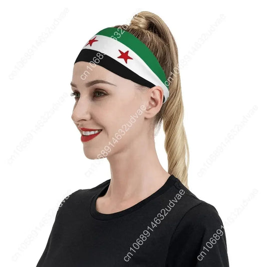 Syrian Sport Sweatbands Flag of Syria Sweat Headband Gym Fitness Hair Bandage Anti-slip Hair Sweat Bands