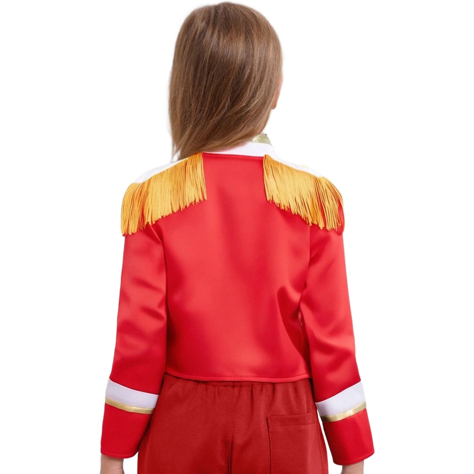 Boys Girls Marching Band Uniform Long Sleeve Tassel Nutcracker Jacket Coat Guard Outerwear for Christmas Drum Major Performance