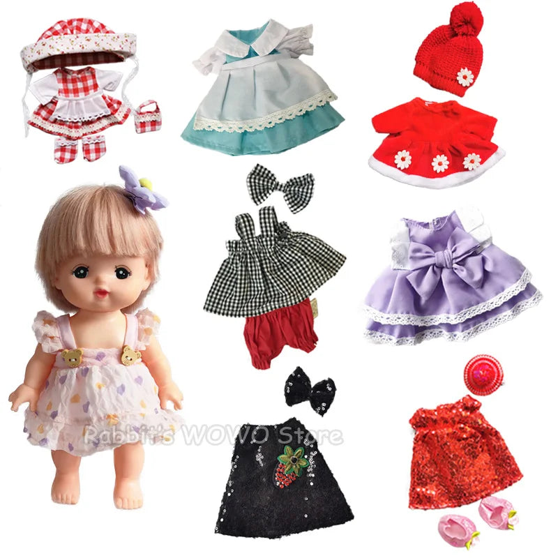 1PC Lovely Maid Outfit Suit Dress Clothes for 25cm Mellchan Baby Doll Accessories Fit 1/6 BJD Doll Girls DIY Gifts