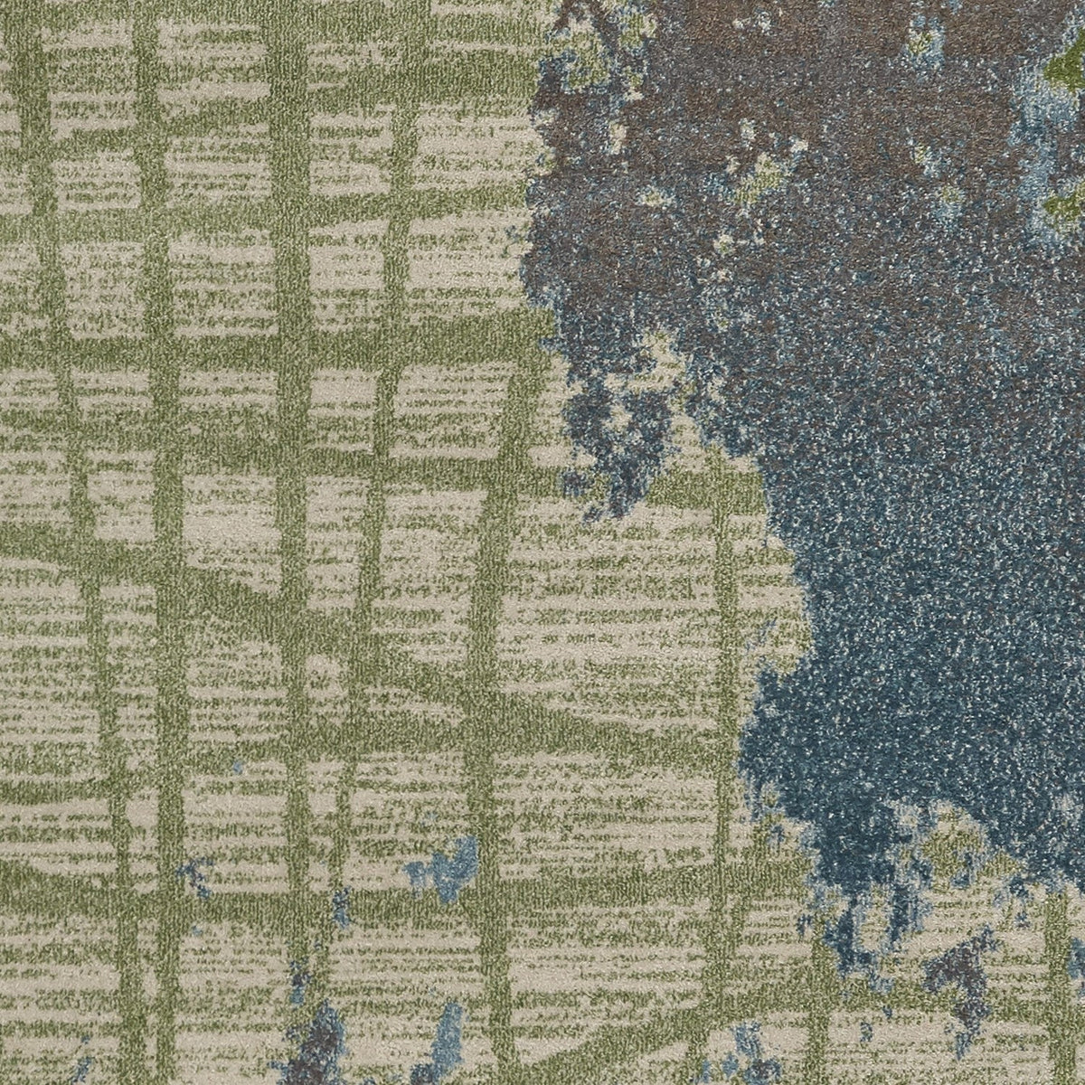 10inchesx13inches Green Blue Machine Woven Abstract Indoor Area Rug