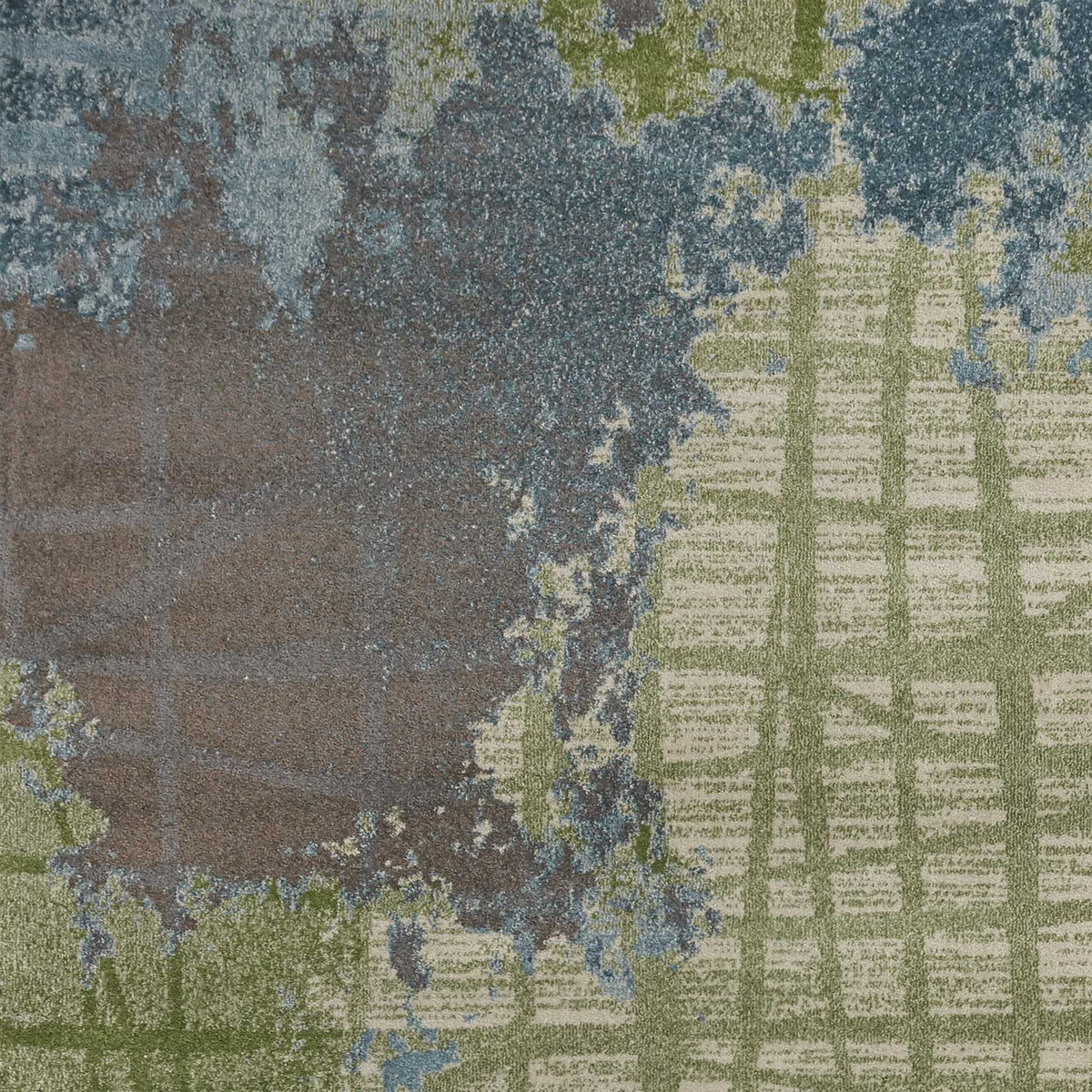 10inchesx13inches Green Blue Machine Woven Abstract Indoor Area Rug