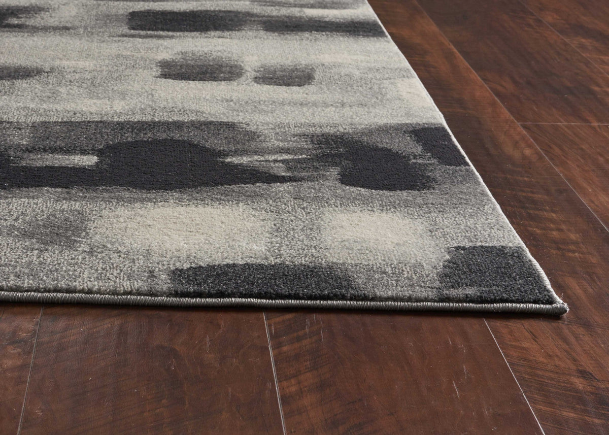 10inchesx13inches Shades of Grey Machine Woven Abstract Brushstroke