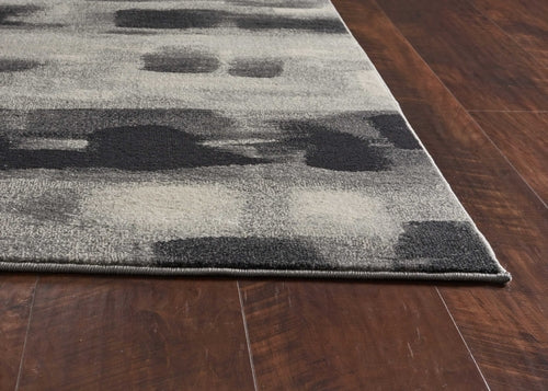 10inchesx13inches Shades of Grey Machine Woven Abstract Brushstroke