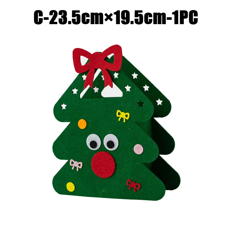 2024 New Christmas gift bag creative felt cloth children's candy gift bag Christmas Eve portable apple bag