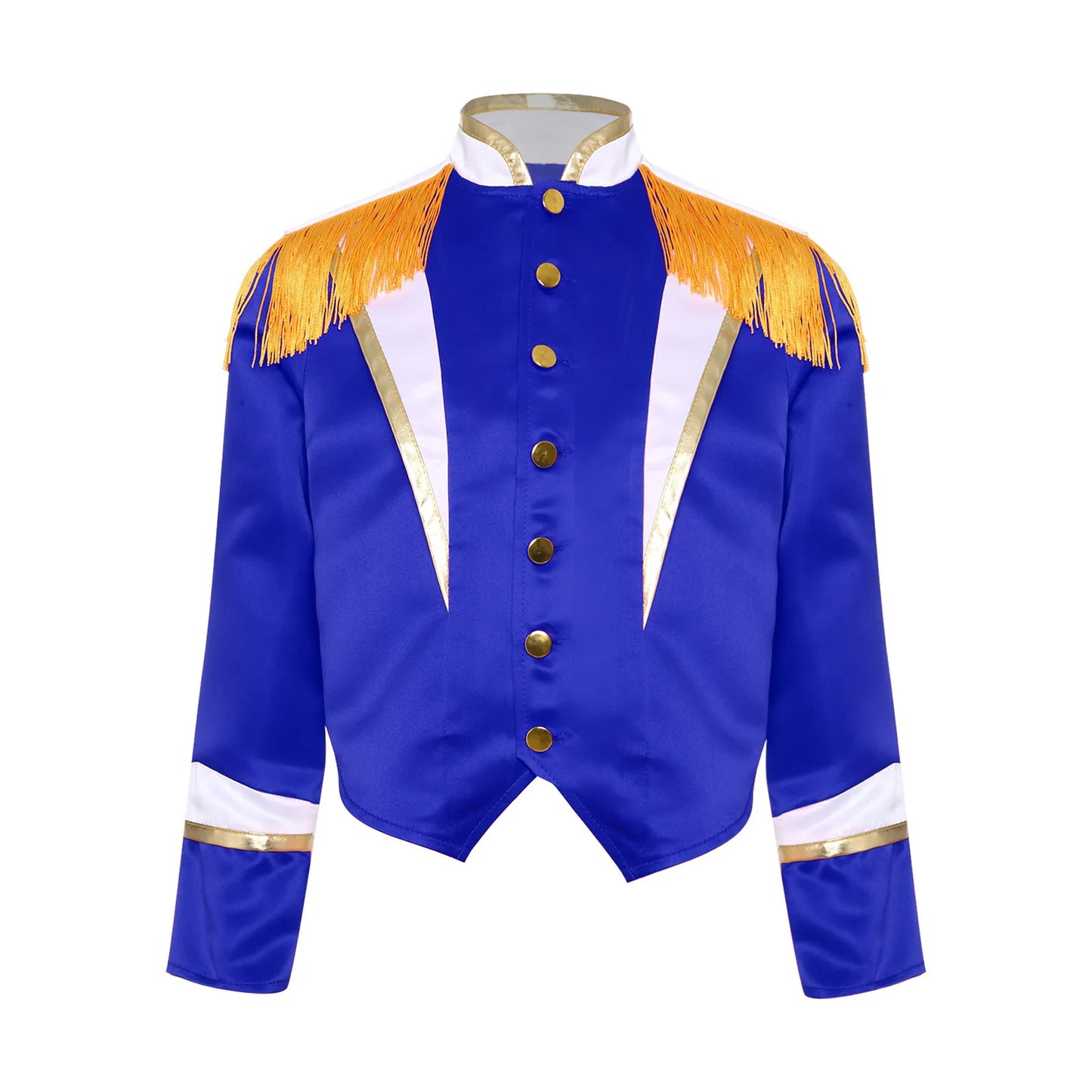 Boys Girls Marching Band Uniform Long Sleeve Tassel Nutcracker Jacket Coat Guard Outerwear for Christmas Drum Major Performance
