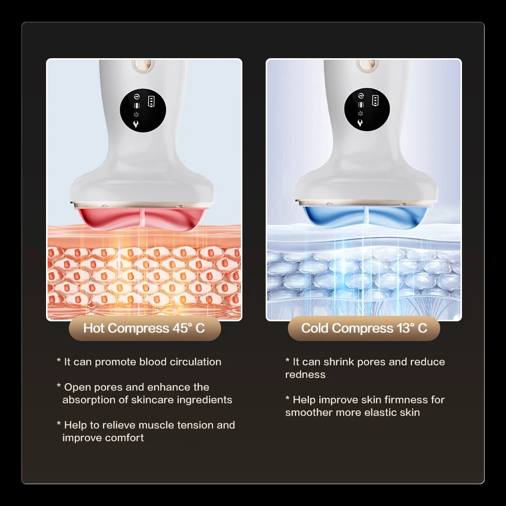 Neck Beauty Device Home Skin Tightening Machine Neck Cold Hot Compress Massage Vibration EMS Wrinkle Reduction