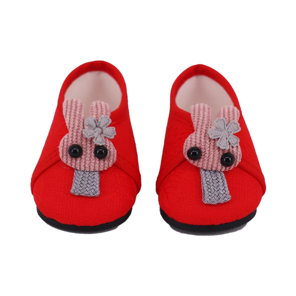 7Cm length Doll Shoes For 18 inch Girls American & 43Cm Baby New Born Doll Clothes Accessories Flowers/Bows Stamp Canvas Shoes