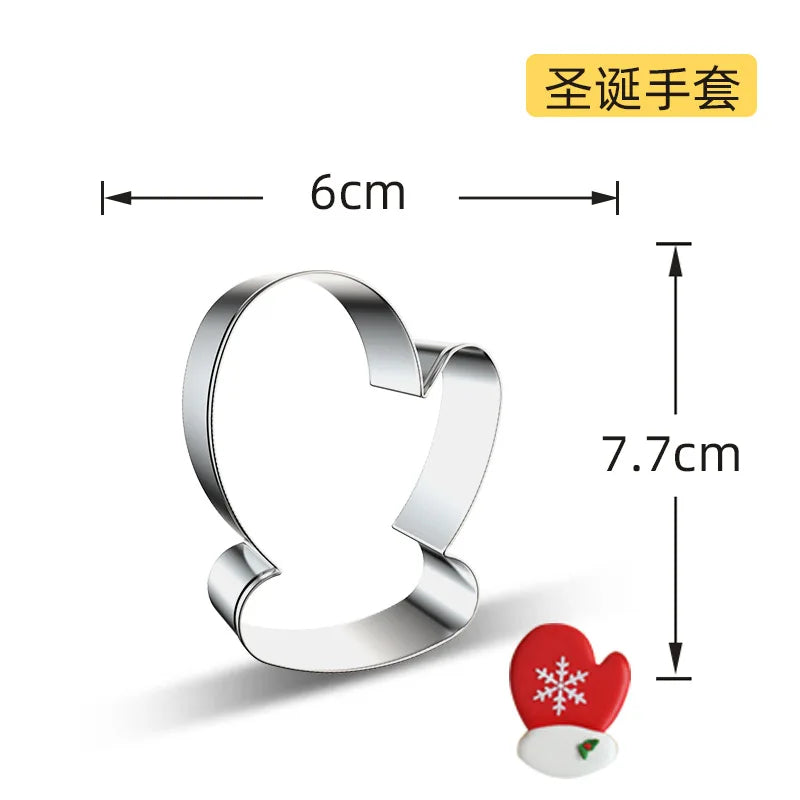 Christmas Cookie Cutter Stainless Steel Biscuit Mold Baking Tool Christmas Theme Snowflake Santa Claus Cake Biscuit Mould M542